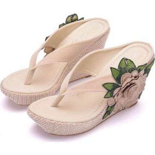 Woman Slippers Lady Home Slippers Casual Beach Flip Flops Sandals Women Sandals Summer Sexy High Heel Slippers