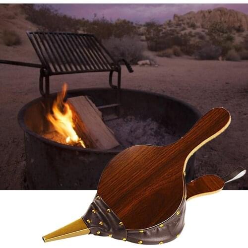 Fireplace Bellows 17x7.5" Large Wood Medium Density Fiberboard Air Blower Manual Fireplace Tool Camping Barbeque Grill Chimney
