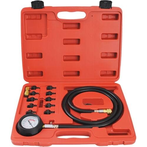 Full System Automotive Engine Oil Pressure Test Kit Tester Car Garage Tool 0-140PSI Low Oil Warning Devices automotive tools