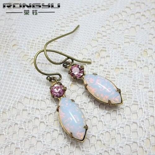 Hot selling new retro creative Earrings elegant fashion imitation Australian treasure Purple Diamond Earrings for women