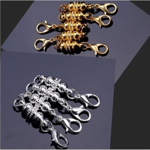 100pcs Thread Magnet Lobster Clasp 6mm Buckle Hooks Necklace Bracelet Link Connector DIY Jewelry Finding Accessory Gold/Silver