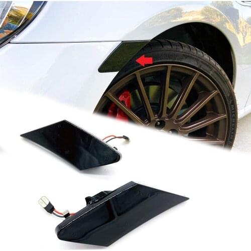 2x For Toyota 86 FT86 GT86 Scion FR-S Subaru BRZ 2012~2020 Smoked Lens Dynamic Side Marker Turn Signal Light LED Fender Car Lamp