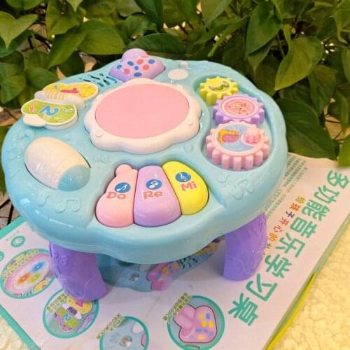3-6-12 Months Baby Music Toys Childrens Intellectual Baby Learning Table Sit to Stand Activity Desk