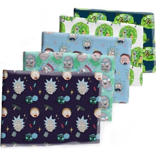 50*145cm Cartoon Film Character Ricks Bullet Textured Liverpool Patchwork Tissue Kids home textile