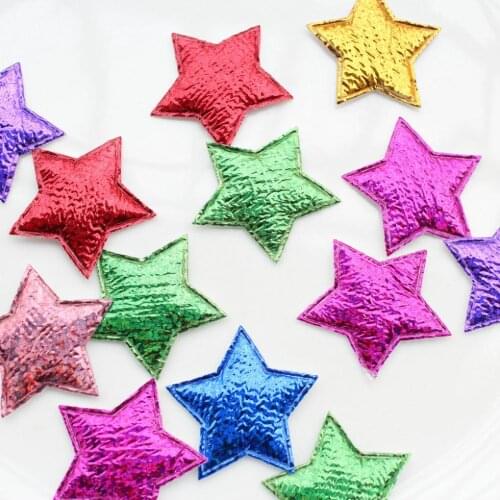 800pcs big mix colors Padded star Appliques - Shiny Puffy star confetti Appliques 30mm