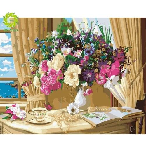 Old Street Home 5D Diamond Painting Flowers Diamond Embroidery Full Square Diamond Mosaic Cross Stitch Landscape Home Decor