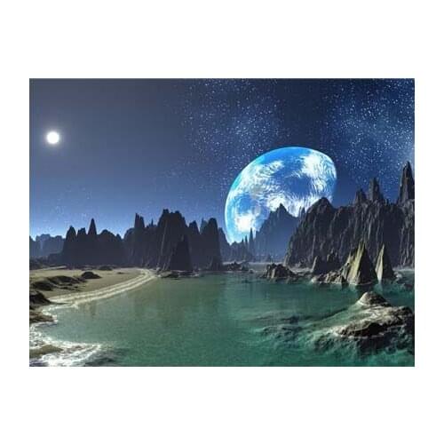 5D DIY Diamond Painting Moon Full Square Diamond Embroidery Landscape Cross Stitch Mosaic Sale Home Decoration