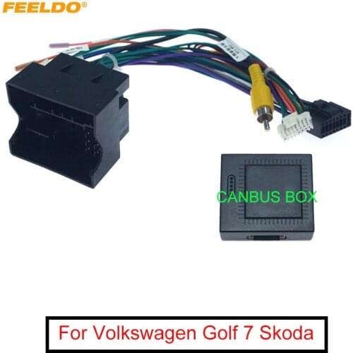 Car Audio 16PIN Andriod CD/DVD Player Power Calbe Adapter With Canbus Box For Volkswagen Golf 7 Skoda Stereo Plug Wiring Harness