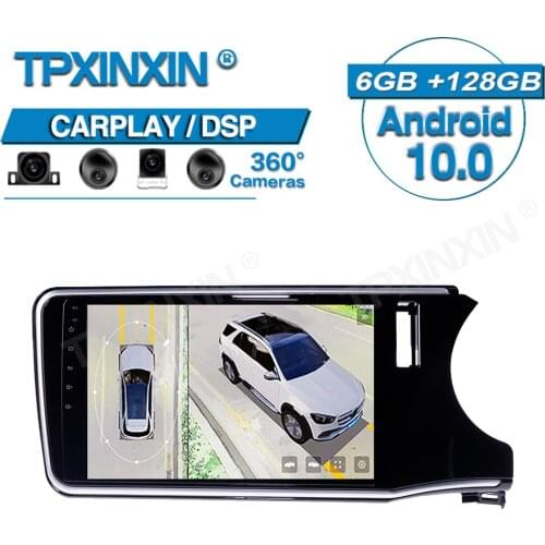 For Honda City Grace 2014-17 Android Car Radio 360 HD Auto Surround View Camera Car Multimedia Player Stereo Radio GPS Navigtion