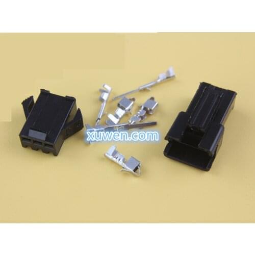 Free shipping 10/PCS JST 2.54mm SM 3-Pin 3 Way Multipole Connector plug With ternimal male and female