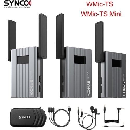 SYNCO WMic-TS Mini UHF Professional Wireless Microphone System 150m Transmission Distance Transmitter Receiver Kit lapel Mic
