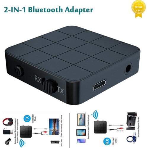 Bluetooth 5.0 Audio Receiver Transmitter 3.5mm AUX Jack RCA USB Dongle Stereo Wireless Adapter with Mic For Car TV PC Headphone