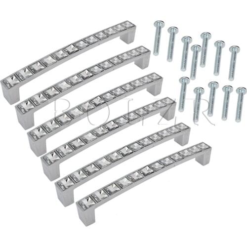 BQLZR 6pcs Cabinet Drawer Cupboard Wardrobe Square Door Knob 5.6X0.75" Size