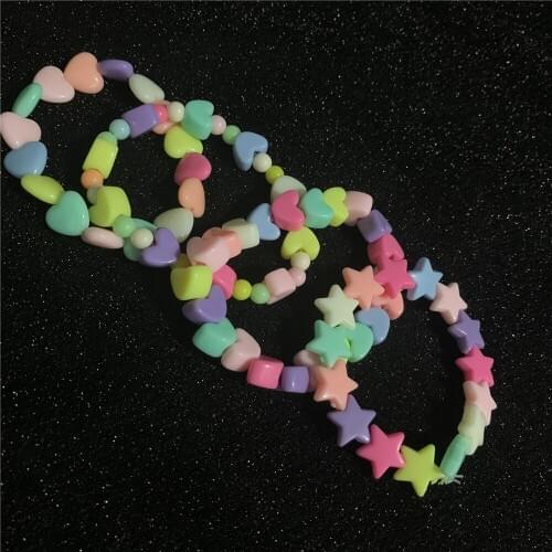 Cute Harajuku Star Heart Bracelets for Women Bracelet Summer Rainbow Rainbow Heart Jewelry Multicolor Rainbow Lovely 2020 Gift