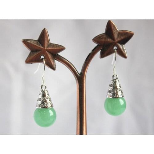 Brinco brincos beautiful & high quality Plated+ 12mm light green gem bead hook earring 5.29 for women jewelry