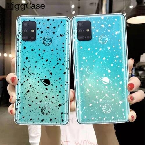 Outer Space Planet Clear Phone Case For Samsung A21 s A10 A20 A30 A50 A40 A51 A71 A70 A80 S10E S9 S8 S10 S20 Ultra Plus Cover