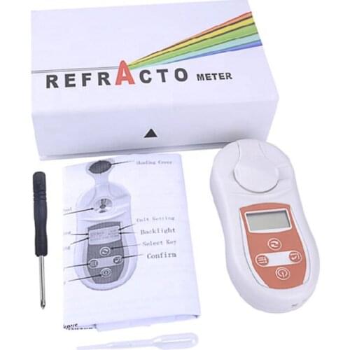Digital Brix Refractometer Sugar Testing Meter 0-53% Temperature Compensation