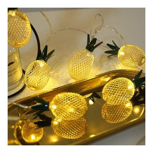 Decorative Battery Operated Gold Pineapple Led Light Lighting Christmas Ornament