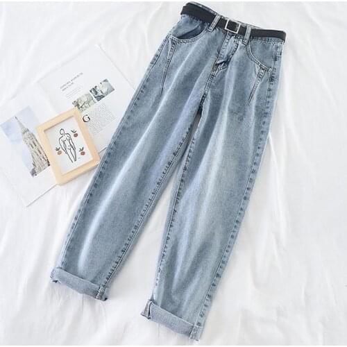Fashion Women Jeans Loose Colorfast Cotton Women High Waist Pants for Daily Wear джинсы All-match womens sets 2021 Ladies jeans