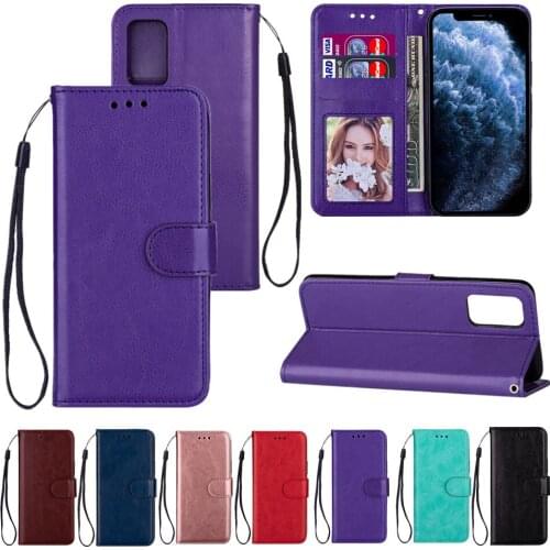 Flip Wallet Case for Samsung Galaxy A32 A52 A72 A12 A31 5G A51 A71 A50 A20 A30 Leather Coque Solid Color Card Slot Full Cover