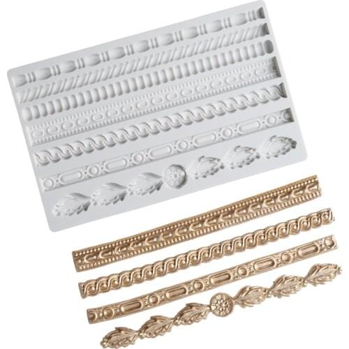 Plaster Molds Silicone Resin Embossed Rim Mould 3d Wall Panel Design DIY UV Concrete Jewelry Accessories Fondant Clay Mold