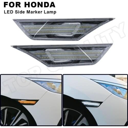 Sidemarker Lamp For Honda Civic 2016 2017 2018 2019 2020 Amber LED Side Marker Turn Signal Light White Running Position Light 2X