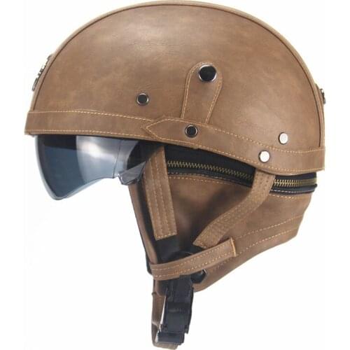 Four seasons retro personality helmet half-face pedal motorcycle cruise leather helmet prince king