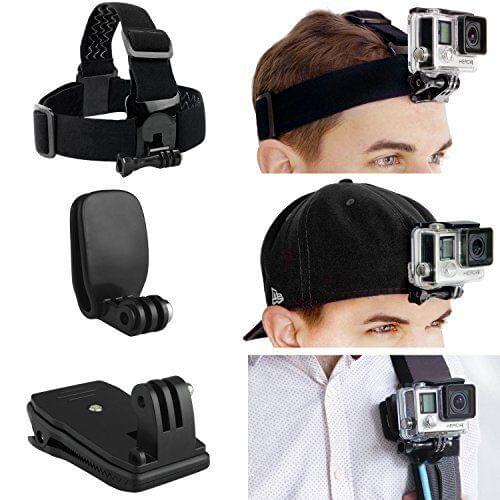 Head and Backpack Mount Bundle fr GoPro Hero 5, 4, 3+, 3, 2, 1, Head Strap Mount