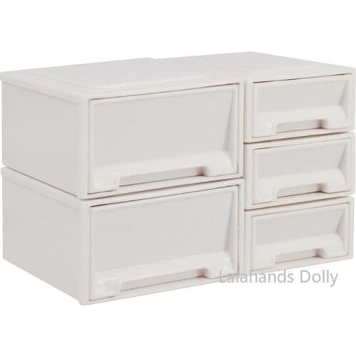 1:6 Doll House Mini Small Drawer Type Storage Box Model for OB11, Blythe, BJD Doll House Furniture Decoration Accessories