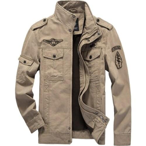 Military Jackets Men Autumn Winter Cotton Casual Jacket Pilot Bomber Jacket Coat Multi-Pockets Cargo Work Jacket Men Clothing