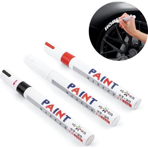 Car Wheel Tire Oily Painting Mark Pen Colorful Car Paint Pen Waterproof Auto Rubber Tyre Tread CD Metal Permanent Paint Marker