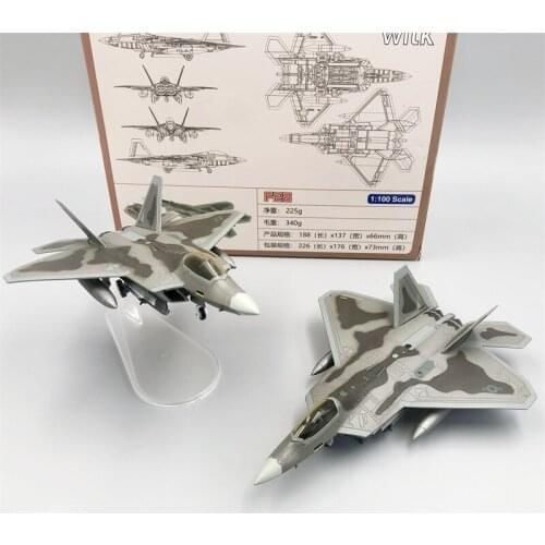 1:100 F 22 Beast Mode Stealth Military Fighter Model Die-casting Alloy Simulation Finished Product with Landing Gear Aircraft