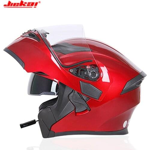 Cool Motorcycle Helmet Bluetooth Dual Lens Flip Up Helmets Four Seasons Headgear Racing Riding Moto Unisex Helmet