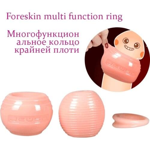 Mens Ring Delay Ejaculation Reusable Foreskin Corrector Sex Toys for Male Penis Stretcher Silicone Cock Ring Ghost Exerciser