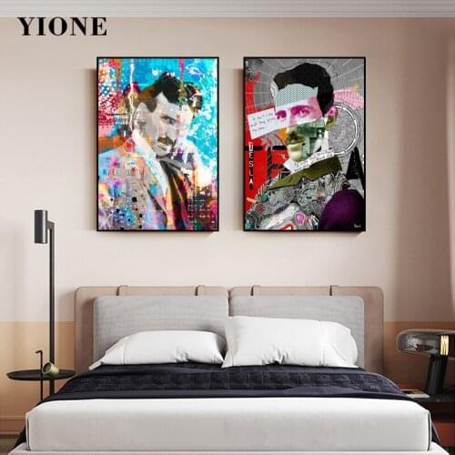 Scientist Math Genius Canvas Paintings Abstract Art Figure Splice Graffiti Man Posters and Prints Wall Picture Interior Decor