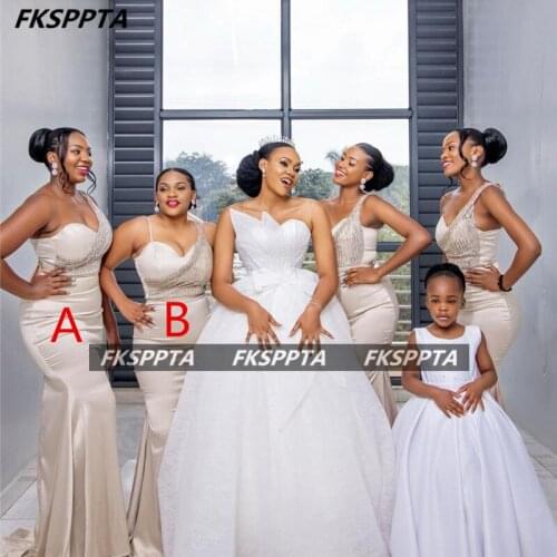 2021 New Mermaid Bridesmaid Dresses For Black Women One Shoulder Corset Sequins Satin Shiny Maid Of Honor Gowns Plus Size