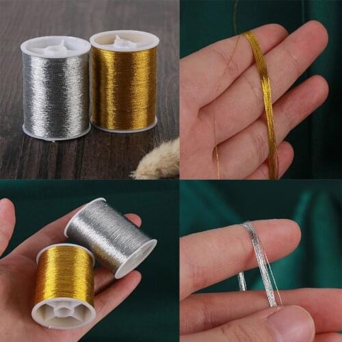 New Gold/Silver 100m Durable Overlocking Sewing Machine Threads Polyester Cross Stitch Strong Threads for Sewing Supplies