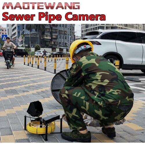 MAOTEWANG Sewer Pipe Inspection Camera with Sewer Drain Industrial Endoscope IP68 5600MHA Battery 4.3inch IPS Color Monitor
