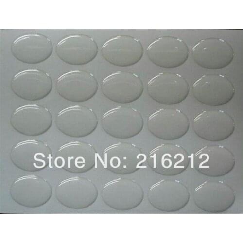 Clear 25*18mm oval epoxy sticker 1 inch 3D crystal Bottle caps ellipse sticker