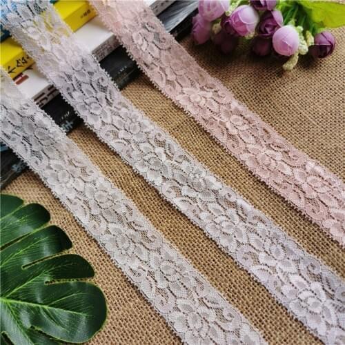 S1300*3.5CM Nylon Spandex stretch Jacquard lace trimmings ribbon for fabric wedding lace decoration