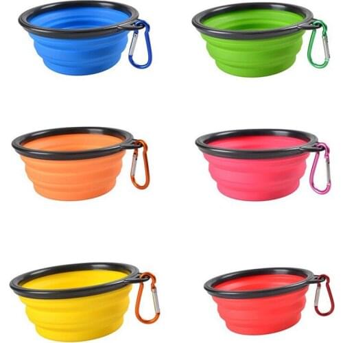 350ml Collapsible Dog Bowl Pet Foldable Silicone Bowl Outdoor Travel Portable Puppy Food Container Feeder Dish Bowl