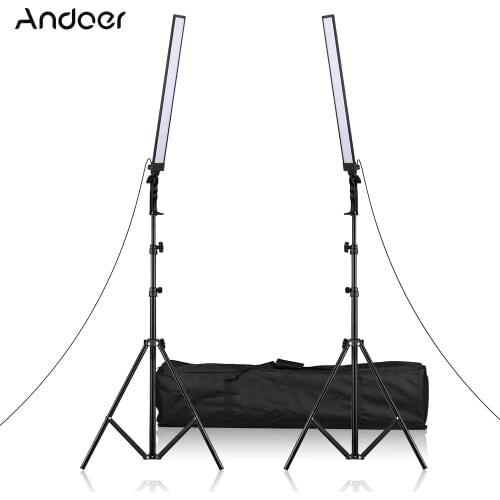 Andoer 81cm/31.9in Handheld LED Lighting Kit Dimmable Photography LED Video Light Fill-in Light Bar Handheld with Light Stand