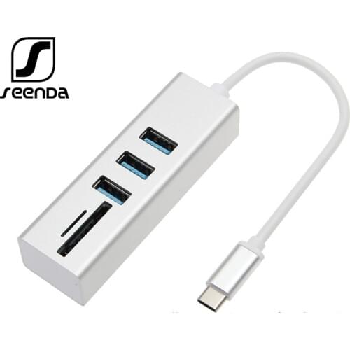 SeenDa USB C 3.0 HUB SD TF Card Reader USB C HUB for Macbook Tablet Computer Laptop USB Splitter High Speed Type-c HUB
