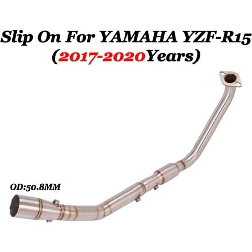Inlet 51mm Slip On For For Yamaha R15 V3 MT-15 2017-2020 R125 2019 Full Motorcycle System Exhaust Header Middle Link Escape Moto
