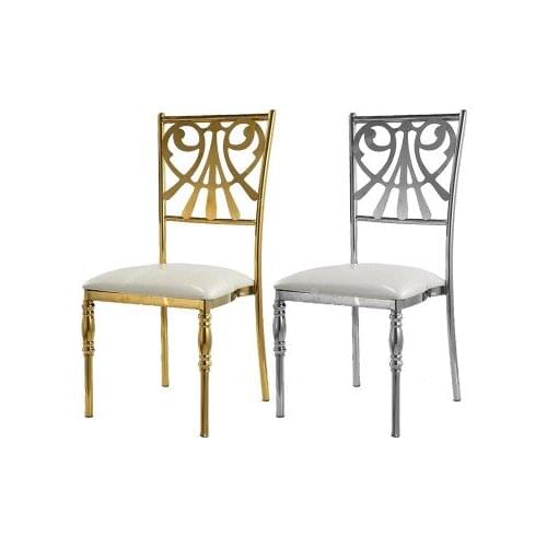 Stainless steel dining chair Modern simple home chair fashion hotel living room table chair metal leather cloth chair