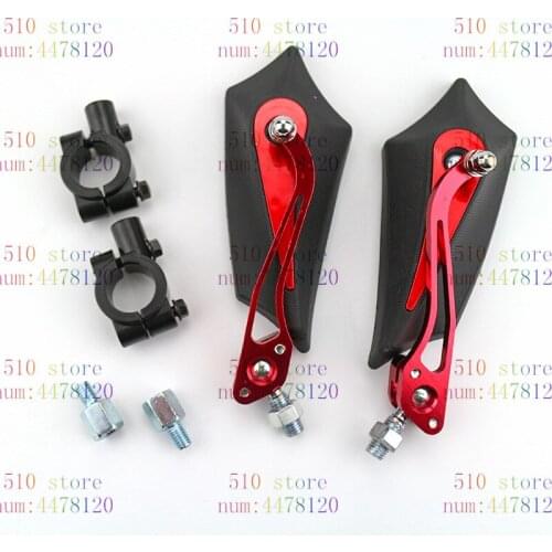 Good quality 1Pair red Universal 8mm 10mm Moto Scooter Rear Side Mirrors Motorcycle Rearview Mirrors