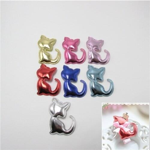 10PCS PU Leather Cat Ball Padded Appliques For Clothes DIY Baby Hair Clip Headwear Decor Ornament Accessories