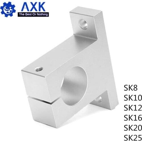 10pcs/lot SK8 SK10 SK12 SK16 SK20 SK25 SH8A linear bearing rail shaft support XYZ Table CNC Router 3D printer Part Free Shipping