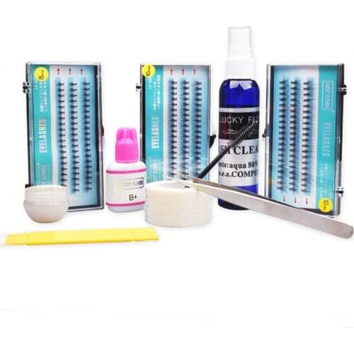 10PCS Eyelash Extension Makeup Set 0.15mm C Curve 8/10/12mm False Eyelashes Eye Lashes Maku Up Tools