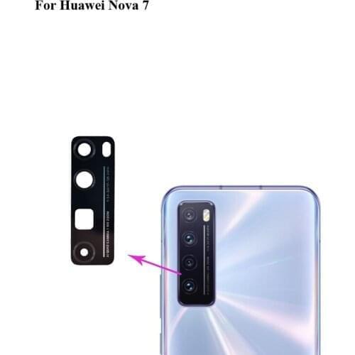 2PCS High quality For Huawei Nova 7 5G Back Rear Camera Glass Lens test good For Huawei Nova 7 Replacement Parts